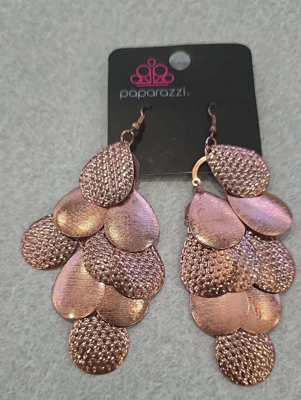 Paparazzi Rose Gold Layered Teardrop Dangle Earrings